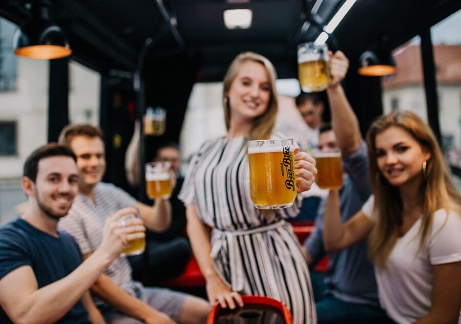 Prague: Party Beer Bus - A private Prague party with a sightseeing route