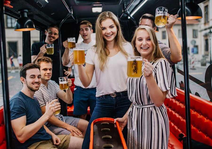 Prague: Party Beer Bus - The main Prague sightseeing loop