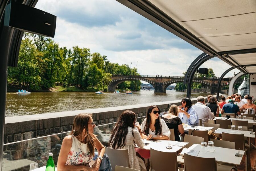 Prague: Vltava River Lunch Cruise in an Open-Top Glass Boat - Under Charles Bridge and past Kampa Island