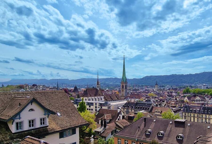 Rhine fall Visit and Zurich Open Top City Tour - Zurich from an open-top bus