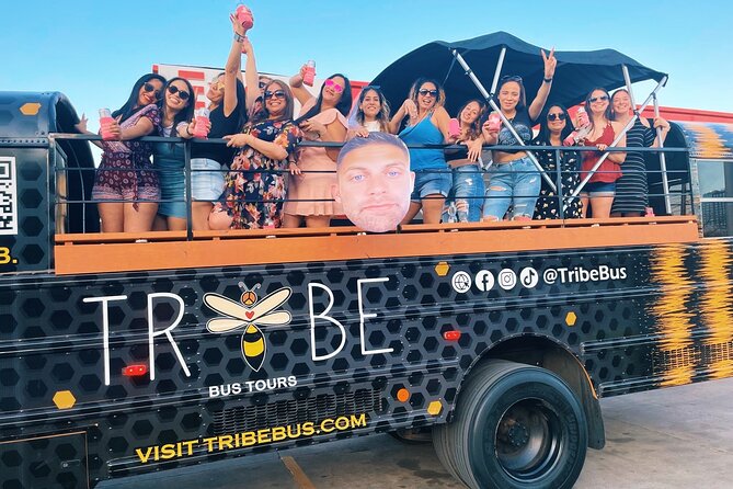 Roofless Party Bus Tour in Downtown Austin - UT, West Sixth, and East Sixth show different sides of Austin