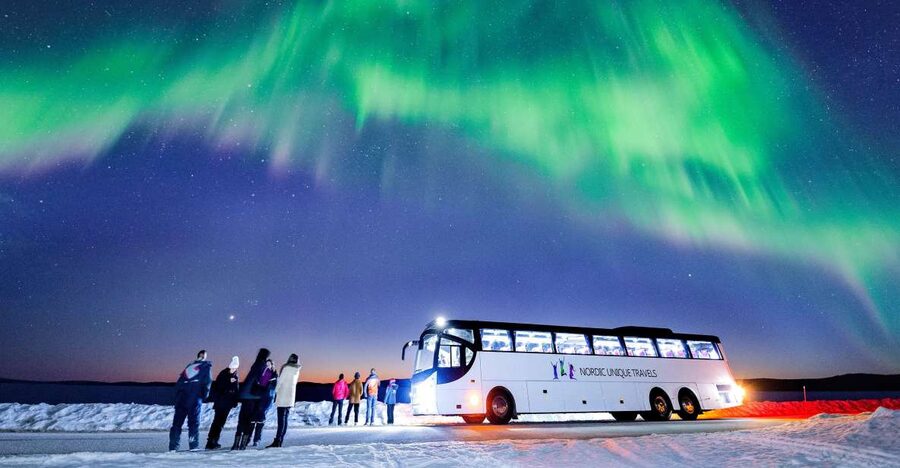 Rovaniemi: Hunting Northern Lights Bus Tour - What happens at the viewing stops