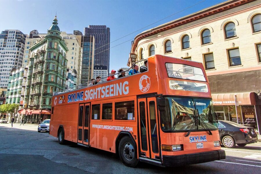 San Francisco: Hop-On Hop-Off + Muir Woods Tour - Crossing the Golden Gate Bridge up top