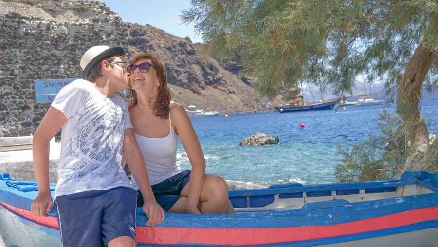 Santorini 2-Day Combo: Volcano Boat Cruise & Island Bus Tour - Oia at sunset, with one small scheduling wrinkle