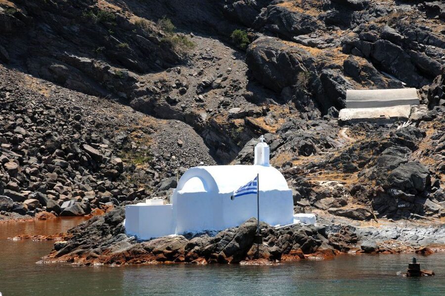 Santorini Island Bus Tour and Caldera Sunset Cruise - Approaching Oia from the water