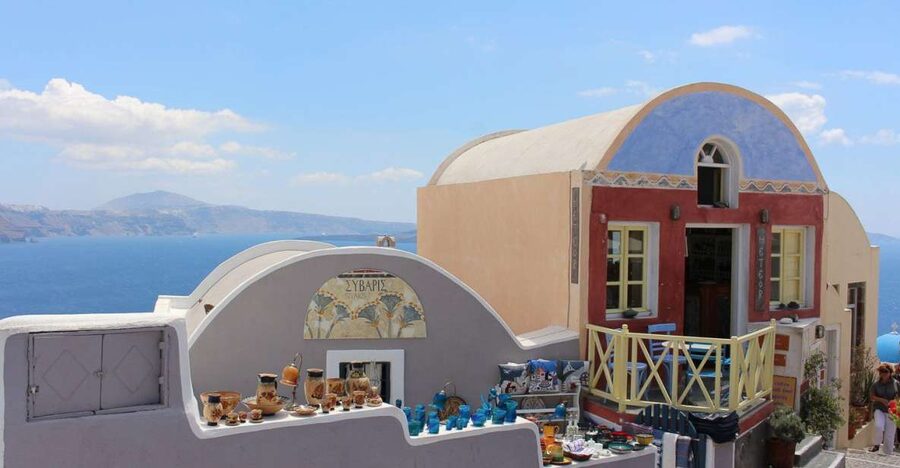 Santorini Island Bus Tour and Caldera Sunset Cruise - Prophet Elias, Santorini from its highest point