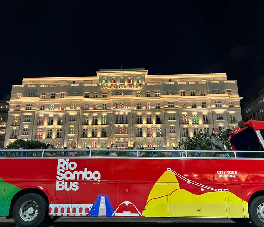 Skyline Night Tour Rio de Janeiro - Panoramic City Tour Rio Samba Bus - The Copacabana pickup needs careful attention