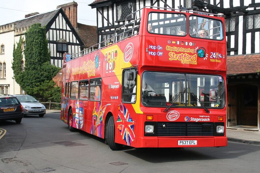 Stratford-upon-Avon:City Sightseeing Hop-On Hop-Off Bus Tour - Stops 2 and 3: The River Avon, theatre, church, and Shakespeare’s grave