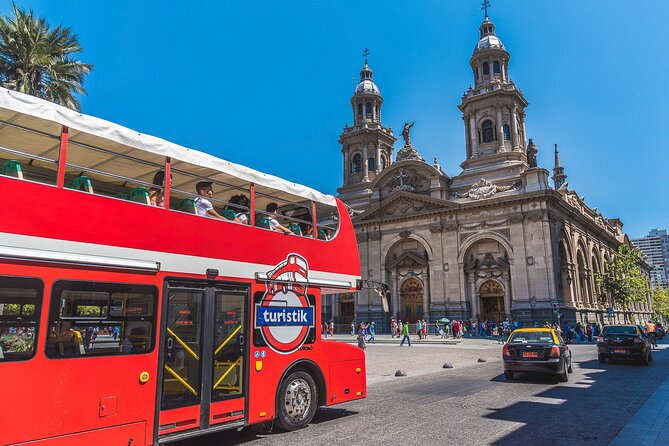 Tourist bus around Santiago for a day - San Cristóbal Hill gives you the day’s big view