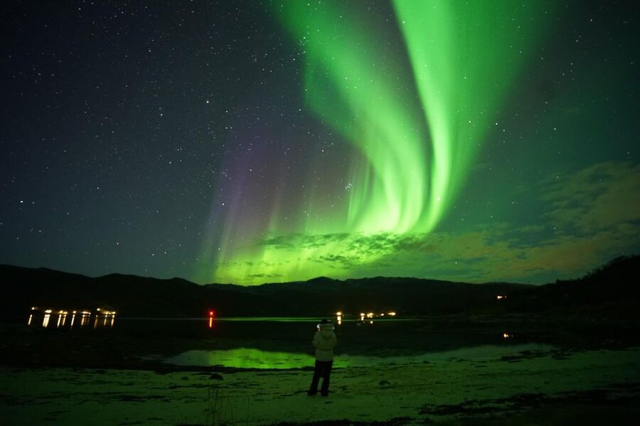 Tromsø: Chase Aurora in Minibus and Free Aurora Portrait - Warm clothing, comfort, and family limits