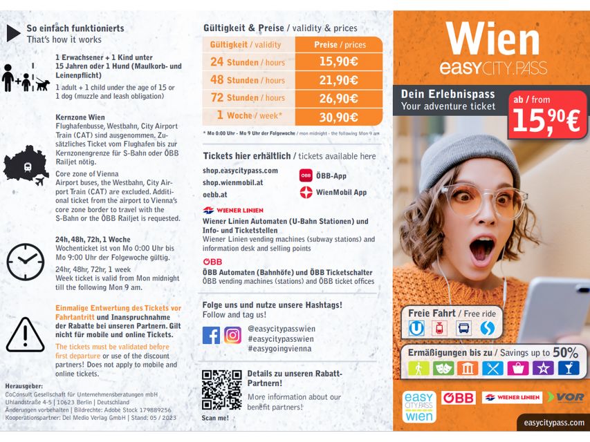 Vienna: EasyCityPass | City Card | Bus Metro Tram | Savings - Who will get the most from EasyCityPass?