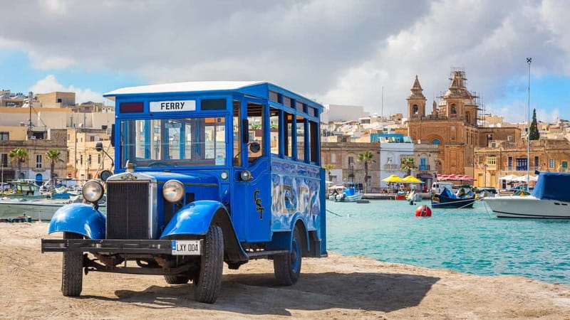 Vintage Bus: Mdina, Clapham Junction, Buskett, Dingli Cliffs - Dingli Cliffs and the view toward Filfla