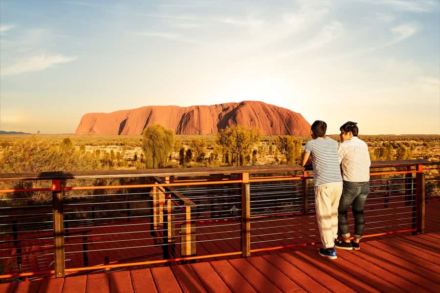 Yulara: Uluru Sunrise and Kata Tjuta Day Trip by Bus - Uluru context from the coach and viewpoint